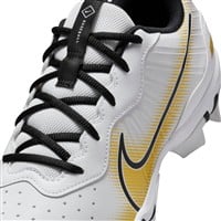 NIKE Mens Alpha Hurache Keystone Low Molded Baseball Cleats, White/Gold