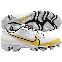 NIKE Mens Alpha Hurache Keystone Low Molded Baseball Cleats, White/Gold
