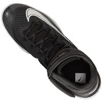 NIKE Alpha Huarache Elite 4 Mid Metal Baseball Cleats, Black/White/Grey