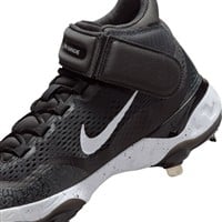 NIKE Alpha Huarache Elite 4 Mid Metal Baseball Cleats, Black/White/Grey