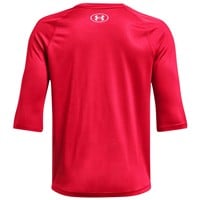 Under Armour Youth Utility 3/4 Sleeve Baseball Shirt, Grey/Red