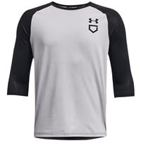 Under Armour Youth Utility 3/4 Sleeve Baseball Shirt, Grey/Black