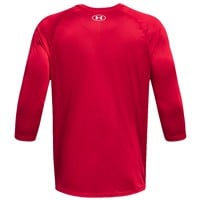 Under Armour Men's Utility 3/4 Sleeve Baseball Shirt, Grey/Red