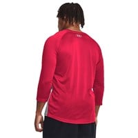 Under Armour Men's Utility 3/4 Sleeve Baseball Shirt, Grey/Red
