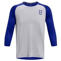 Under Armour Men's Utility 3/4 Sleeve Baseball Shirt, Grey/Royal