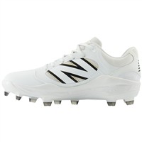 New Balance Mens 3000V7 Molded Baseball Cleats, White/Black