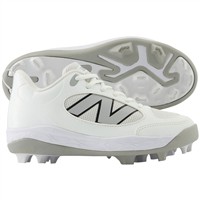 New Balance Youth 3000V7 Molded Baseball Cleats, White/Black