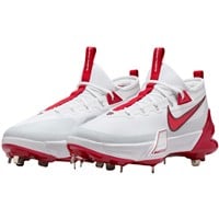 NIKE Men's Force Zoom Trout 9 Elite Metal Baseball Cleats, White/Red