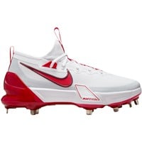 NIKE Men's Force Zoom Trout 9 Elite Metal Baseball Cleats, White/Red
