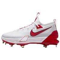 NIKE Men's Force Zoom Trout 9 Elite Metal Baseball Cleats, White/Red