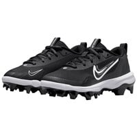 NIKE Youth Force Trout 9 Pro MCS Molded Baseball Cleats, Black/White