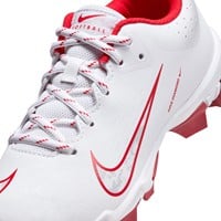 NIKE Youth Hyperdiamond 4 Keystone Molded Cleats, White/Red