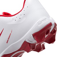 NIKE Youth Hyperdiamond 4 Keystone Molded Cleats, White/Red
