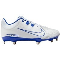 NIKE Women's Hyperdiamond 4 Pro Metal Softball Fastpitch Cleats, White/Royal