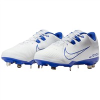 NIKE Women's Hyperdiamond 4 Pro Metal Softball Fastpitch Cleats, White/Royal