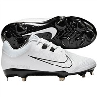 NIKE Women's Hyperdiamond 4 Pro Metal Softball Fastpitch Cleats, White/Grey