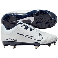 NIKE Women's Hyperdiamond 4 Pro Metal Softball Fastpitch Cleats, White/Royal