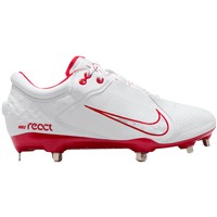 NIKE Women's Hyperdiamond 4 Elite Metal Softball Fastpitch Cleats, White/Red