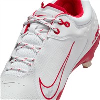 NIKE Women's Hyperdiamond 4 Elite Metal Softball Fastpitch Cleats, White/Red