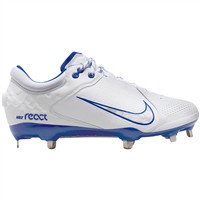 NIKE Women's Hyperdiamond 4 Elite Metal Softball Fastpitch Cleats, White/Royal