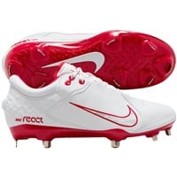 NIKE Women's Hyperdiamond 4 Elite Metal Softball Fastpitch Cleats, White/Red