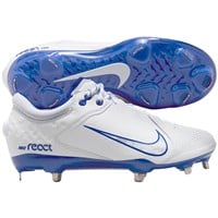 NIKE Women's Hyperdiamond 4 Elite Metal Softball Fastpitch Cleats, White/Royal