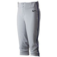 NIKE Youth Vapor Select 2 Piped Knicker Baseball Pants, Grey/Navy