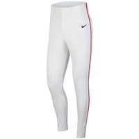 NIKE Men's Vapor Select 2 Piped Baseball Pants, White/Red