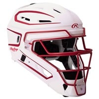 Rawlings Exclusive Adult Velo 2.0 Splatter Catcher's Set, White/Scarlet