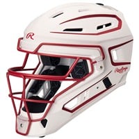 Rawlings Exclusive Adult Velo 2.0 Splatter Catcher's Set, White/Scarlet