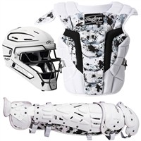 Rawlings Exclusive Adult Velo 2.0 Splatter Catcher's Set, White/Black