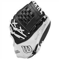 Wilson A2000 P12SS Superskin 12in Fastpitch Glove, Black/White