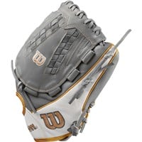 Wilson A2000 V125SS Superskin 12.5in Fastpitch Glove, Grey/White