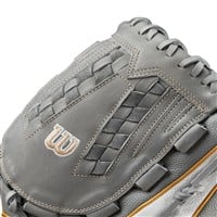 Wilson A2000 V125SS Superskin 12.5in Fastpitch Glove, Grey/White