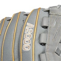 Wilson A2000 V125SS Superskin 12.5in Fastpitch Glove, Grey/White