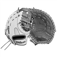 Wilson A2000 1620FPSS Superskin 12.5in 1st Base Fastpitch Glove, Grey/White