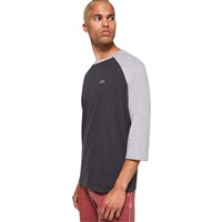 Oakley Men's Relax Raglan 3/4 Sleeve Baseball T-Shirt, Black/Grey