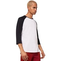 Oakley Men's Relax Raglan 3/4 Sleeve Baseball T-Shirt, White/Black