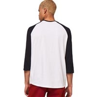 Oakley Men's Relax Raglan 3/4 Sleeve Baseball T-Shirt, White/Black