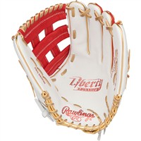Rawlings Liberty Advanced Colorsync 4.0 12.75in Fastpitch Glove, White/Scarlet