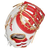 Rawlings Liberty Advanced Colorsync 4.0 13in 1st Base Fastpitch Glove, White/Scarlet