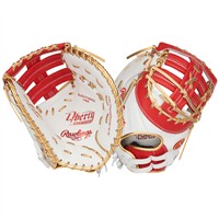 Rawlings Liberty Advanced Colorsync 4.0 13in 1st Base Fastpitch Glove, White/Scarlet