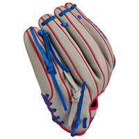 Wilson A900 PF12 Pedroia Fit 12in Baseball Glove, Grey/Red