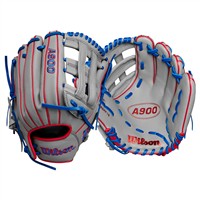 Wilson A900 PF12 Pedroia Fit 12in Baseball Glove, Grey/Red