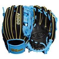 Wilson Youth A500 10.5in Baseball Glove, Black/Blue