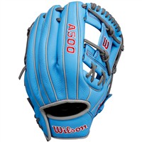 Wilson Youth A500 11in Baseball Glove, Blue/Grey