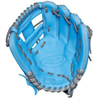 Wilson Youth A500 11in Baseball Glove, Blue/Grey