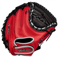 Wilson Youth A500 32in Baseball Catcher's Glove, Black/Red