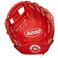 Wilson A200 EZ Catch 9in Baseball Glove, Red/Gold