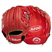 Wilson A200 EZ Catch 9in Baseball Glove, Red/Gold